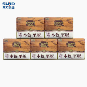 双灯平板卫生纸纯本色精品468家用纸巾纸5包厕所厕纸整箱批