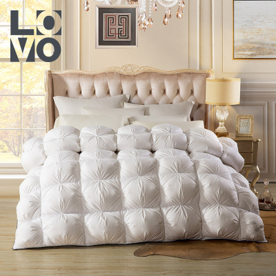 LOVO家纺床上用品被子保暖鹅绒被冬被雷克雅烫银蓄暖专利款分区鹅绒被