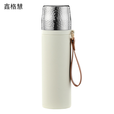 鑫格慧 焖茶杯锤纹盖316不锈钢保温杯茶水分离 500ml 个