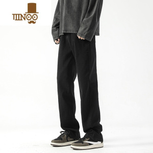 YANXU江浙沪穿搭复古弹力牛仔裤男春季高街修身小脚直筒裤显瘦微喇裤子