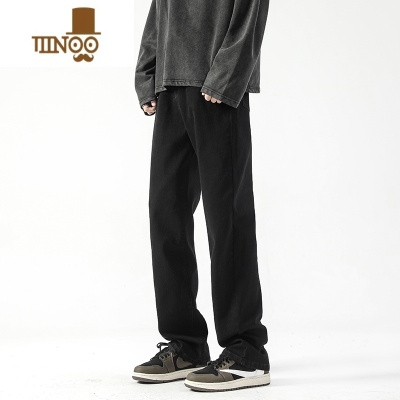 YANXU江浙沪穿搭复古弹力牛仔裤男春季高街修身小脚直筒裤显瘦微喇裤子