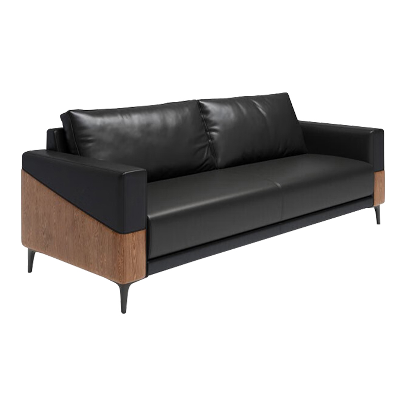 初嘉SF-D07办公沙发茶几组合商务会客区洽谈接待室沙发 牛皮三人位