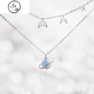原创仲夏夜之梦项链女款简约气质锁骨链纯银吊坠送女友 JiMi