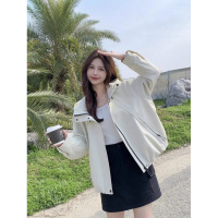 工装外套女年春秋韩版女士连帽休闲女款小个子短款风衣