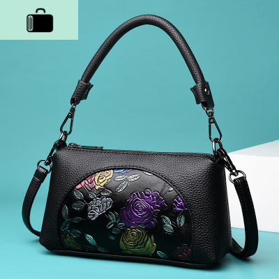 小包包女2020新款手提包中老年人软皮妈妈包老人包中年单肩斜挎包NEW LAKE