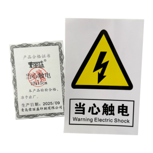 荣丽盛 当心触电 标识贴 车贴材质 10x15cm/个