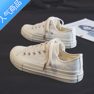 SUNTEK日系小白鞋女2023年新款夏季高帮帆布鞋ulzzang百搭学生板鞋