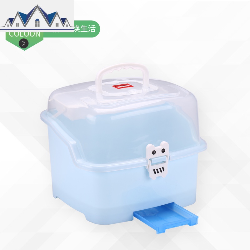 家用厨房碗筷收纳盒放碗碟防尘沥水架收纳箱置储物架塑料碗柜 三维工匠收纳层架