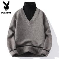 花花公子新款2025年秋冬半高领针织毛衣男