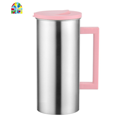 夏季凉水杯韩式冷水壶1800ml大容量单层不锈钢晾白开水壶家用 FENGHOU 湖水蓝1.8L凉水壶