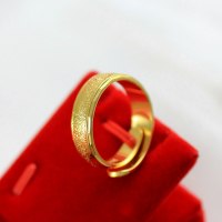 仿黄金男女开口沙金面戒指 展会销售工厂直供黄铜镀金戒子送女朋友老婆情人节七夕生日礼物