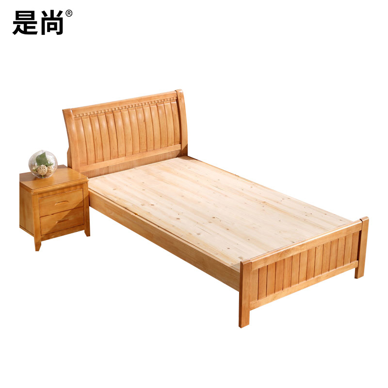 是尚 实木床 单人床 榉木色 1200*2000*450mm