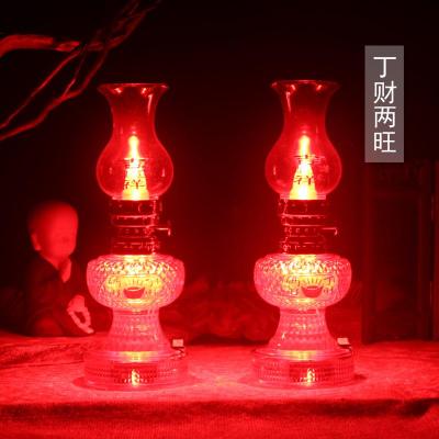结婚用品龙凤子孙灯新居乔迁CIAA入宅LED电池灯床头灯婚庆双喜灯一对水晶款入宅一对《插电两用款》