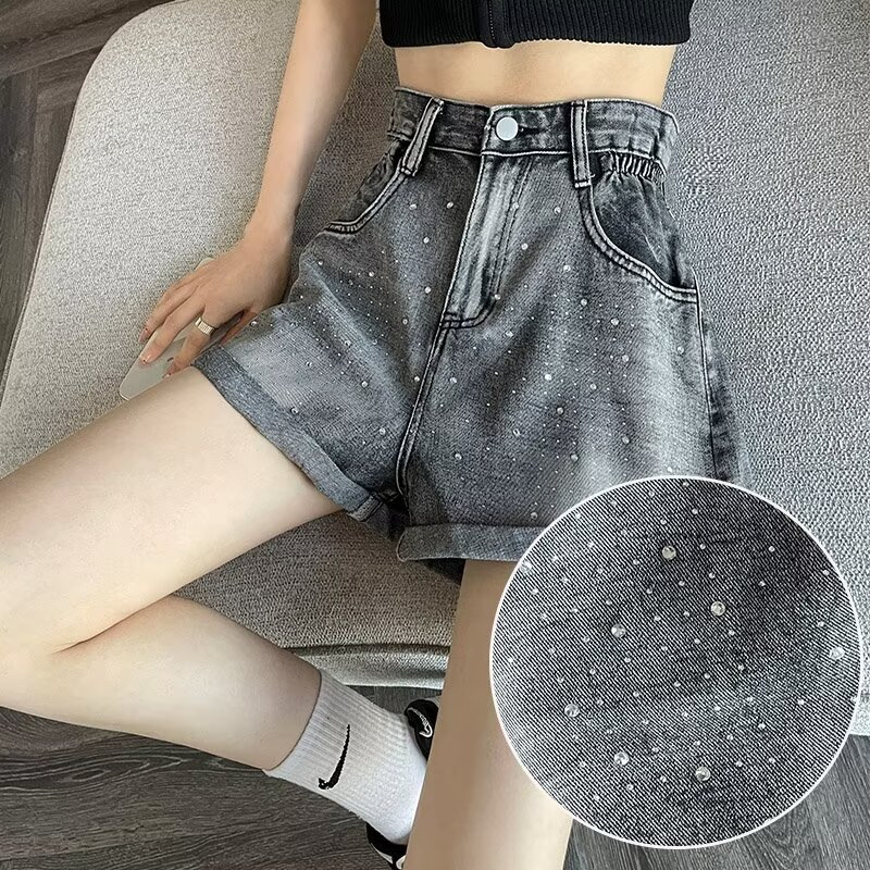 满天星短裤女夏季薄款潮流宽松美式运动舒适休闲裤女士高腰短裤子