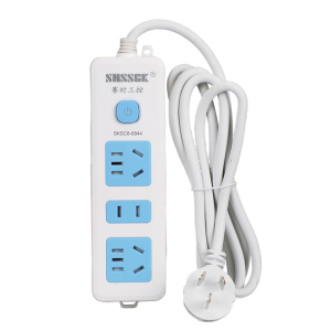 赛时工控SHSSGK SKSC8-6844二位5孔一位2孔 1.8米移动式排插(单位:个)蓝白