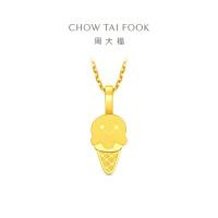 周大福ING系列冰淇淋足金黄金吊坠女计价(工费180元)F237852新品