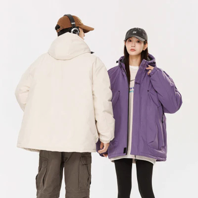 伊夫狼爪(YIFULANGZHUA)男女同款户外单层防风冲锋单衣连帽休闲冲锋衣运动夹克男