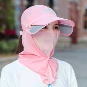 遮阳防晒帽子女防晒夏天防紫外线太阳帽户外骑车遮脸帽护脖鸭舌帽男潮