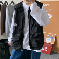 马甲男潮牌ins工装机能风多口袋夹克外套青少年潮流无袖坎肩背心