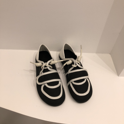 林先森日系原宿风小丑鞋丑萌鞋大头鞋平底舒适百搭两穿拼色帆布鞋复古女帆布鞋