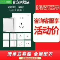 施耐德电气 开关插座 皓朗清雅白色 插座 86型插座面板 家用墙壁式 五孔一开弱电插座 开关 空调插座 带USB电源插座
