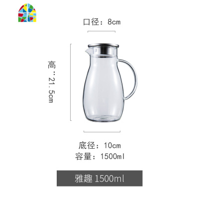 北欧风ins冷水壶家用防爆可高温凉水壶透明玻璃大容量水壶 FENGHOU 锤纹。V型矮杯315ml2只装