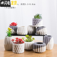 三维工匠拇指多肉花盆小号可爱迷你组合陶瓷哥窑复古现代花器满10 小北欧随机8个 小花盆容器