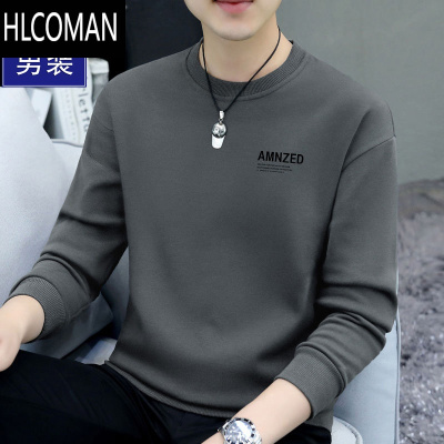 HLCOMAN装卫衣男士新款加绒p暖潮流套头上衣休闲长袖t恤男