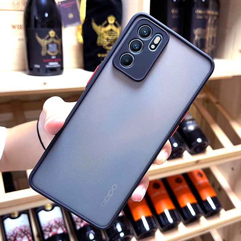 安美宝opporeno6pro撞色手机壳reno6pro 款亲肤磨砂reno6保护套女硅胶