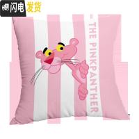 三维工匠十字绣2019新款绣抱枕卡通粉红豹情侣一对简单绣客厅卧室简约现 粉红豹[一]45x45cm-丝线-带枕芯-3股绣