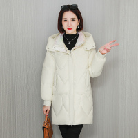 免费试穿 2024冬季雪中鹅羽绒服女新中长款小个子连帽时尚休闲白鸭绒品牌外套羽绒服女冬季中长款时尚连帽洋气修身大码外套