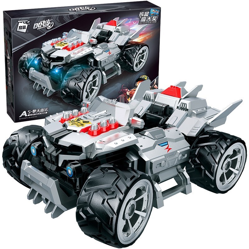 积木qq飞车赛车模型积木玩具 儿童拼装游戏周边手办积木diy拼插摆件