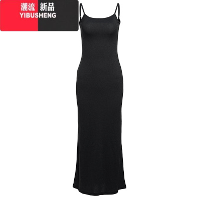YIBUSHENG 易梦玲同款复古简约吊带连衣裙女修身显身材包臀裙辣妹长裙