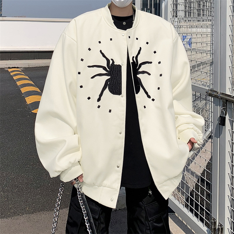 夹克男美式潮牌复古男女同款春秋季百搭休闲情侣潮流棒球服男外套