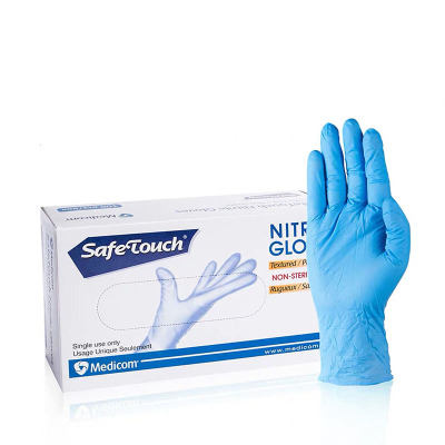 麦迪康/Medicom1137D一次性丁腈手套无粉食品级实验美容餐饮家务加厚耐用型橡胶手套100只/盒L码