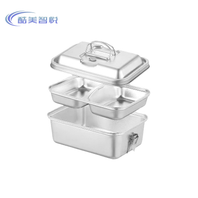 酷美智悦 304不锈钢饭盒1.5L双层方形18*13*8cm KM-BH561 个