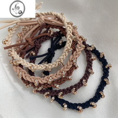 JiMi轻奢欧美范 ~小众带钻基础发绳ins复古两用皮筋扎马尾头发头绳女