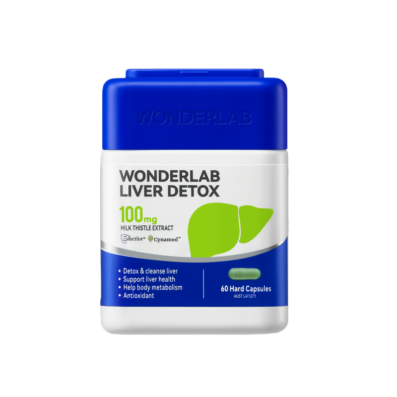 WonderLab万益蓝奶蓟草护肝胶囊60粒水飞蓟养胃胶囊熬夜应酬成人男女原装进口膳食营养补充剂营养丰富科学配比