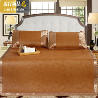 御藤席套件床上用品1.5/1.8m凉席子三件套夏天席冰丝席竹席藤席 三维工匠