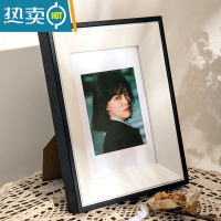 敬平木质相框摆台6寸7寸8寸定制洗照片做成画框放大挂墙儿童摆件相册 双色黑白 小14寸[挂墙]内径25.3*35.5