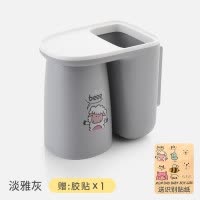 免打孔洗漱口杯套装刷牙置物架壁挂式挂墙放牙刷挂牙杯牙具卫生间 三维工匠 单身贵族[白色]牙刷架