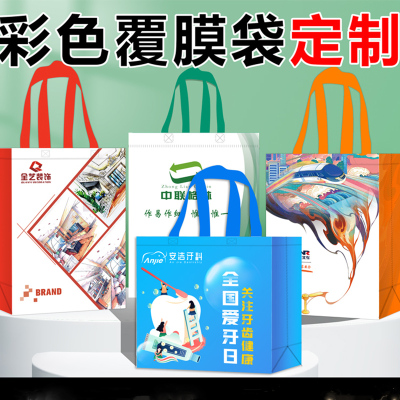 无纺布手提袋环保袋定制logo广告宣传购物袋定做 30*38*10 竖款中号 无纺布 单色印刷