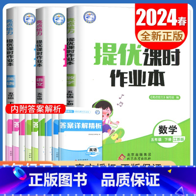 [正版]2024亮点给力提优课时作业本五年级下册语文数学英语江苏人教版苏教版译林版 5年级下统编版同步小学课时单元期中期