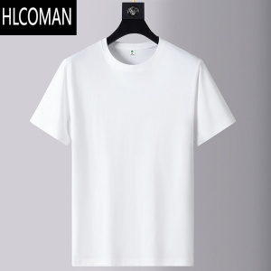 HLCOMAN短袖T恤经典纯色2025夏季新款白色简约男女休闲上衣t