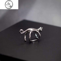 JiMi[A vous]无耳洞猫咪耳骨夹小众简约暗黑风银色耳饰女 ins冷淡风