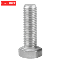 爱新优螺丝 不锈钢外六角头螺栓A2-70 304# M14*60mm 个