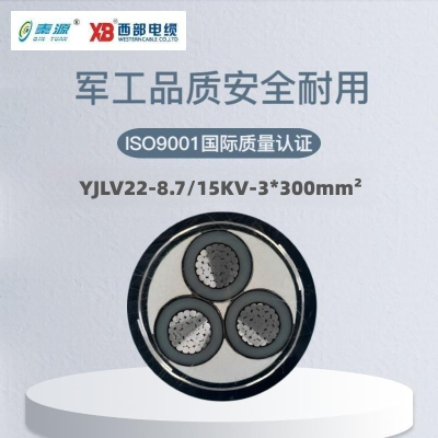 秦源牌 YJLV22-8.7/15KV-3*300mm² 铝芯钢带铠装电力电缆 元/米 定制商品 联系客服