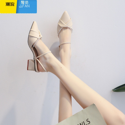 聚范今年气质法式晚风包头凉鞋女夏季百搭2024新款配裙子温柔高跟单鞋