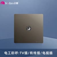 飞雕(FEIDIAO)开关插座面板 86型暗装有线电视插座 一位闭路电视插座TV插座 A7荧光灰电视插