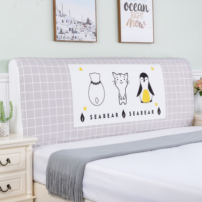 苏宁好货-床靠背套床头罩欧式床头套水晶绒软包防尘罩弹力全包实木床靠背套子1.8床2格调猫2.0米